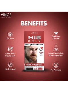 VINCE Beard & Mustache Color (BM-05) – Light Brown – Ammonia-Free, 100% Grey Coverage, Olive Oil & Avocado Oil Infused, Quick 5-Minute Application, Long-Lasting Results, Full Kit Included  - Image 3