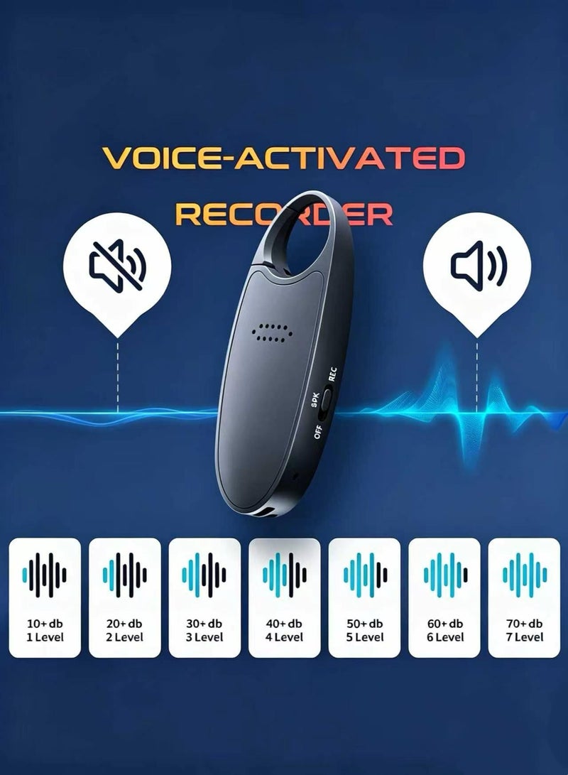 LAESO 128GB (800 Hour) Digital Magnetic Voice Recorder with Playback, 4-in-1 Portable Mini Voice Activated Audio Recorder with AI Noise Cancelling, MP3 Player, Voice Device for Lectures, Meetings, Classroom - Image 3