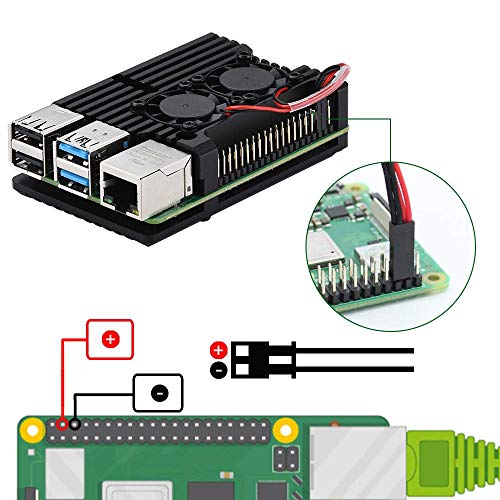 REES52 Metal Aluminium Alloy Raspberry Pi 4 Armor Case with Dual Fan Cooling Heatsink for Pi 4 Model/B - Image 3