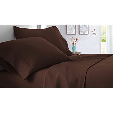 Easy Bedding 300 Thread Count 3 Piece RajaiQuiltDuvet Cover Set 100 Cotton Duvet Cover with 2 Pillow CoverZipper Closure Comforter CoverKing Size Chocolate Solid - Image 3