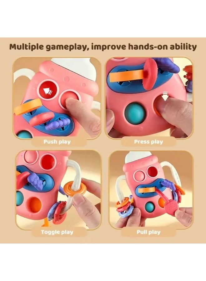 5-in-1 Sensory Toy for Babies - Montessori Baby Toy - Pull String Toy for Toddlers - Silicone Pull String Toy - Pop It Sensory Toy - Montessori Sensory Activity Toy - Baby Sensory Toy - Fine Motor Skills Toy - Educational Toy for Babies - Multi-Activity Baby Toy - Fidget Toy for Kids - Hand-Eye Coordination Toy - Toddler Activity Toy - Sensory Development Toy - Baby Travel Toy - Portable Baby Toy - Interactive Learning Toy - Baby Busy Toy - Silicone Educational Toy - Pull & Push Activity Toy - Baby Development Toy - Finger Training Toy - Tactile Sensory Toy - Toddler Learning Toy - Baby Activity Toy - Pop Bubble Toy - Sliding Ball Toy - Montessori Busy Cube - 5-in-1 Baby Activity Toy - Image 3