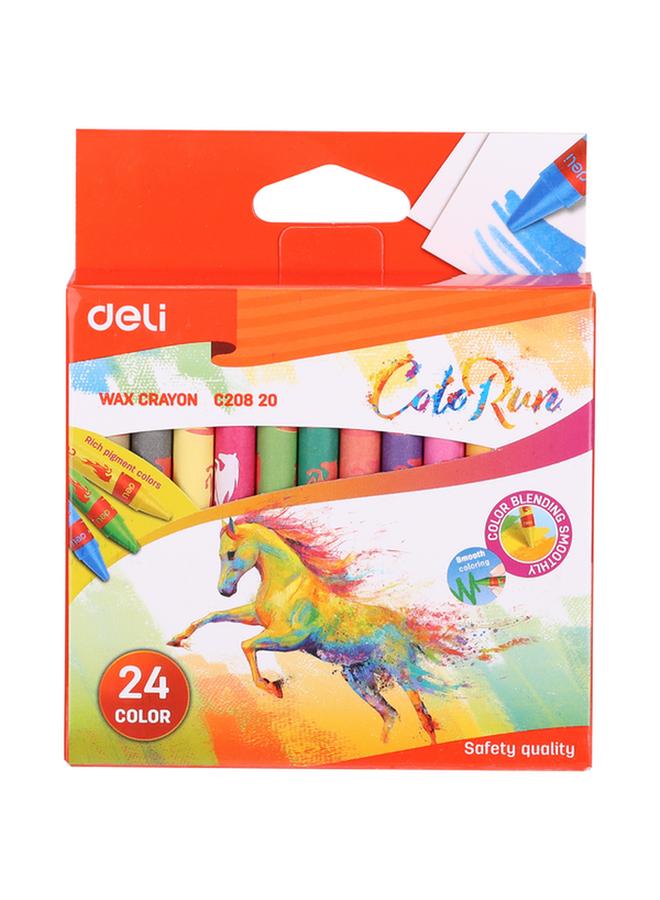 Deli 24-Piece Smooth Color Blending Wax Crayons Assorted Color 139777 - Image 2