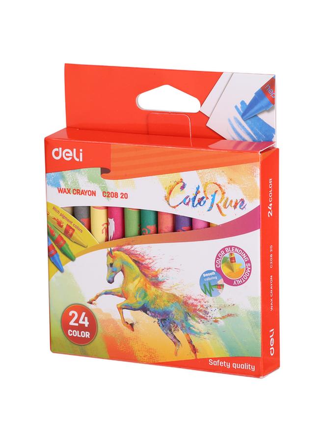 Deli 24-Piece Smooth Color Blending Wax Crayons Assorted Color 139777 - Image 3