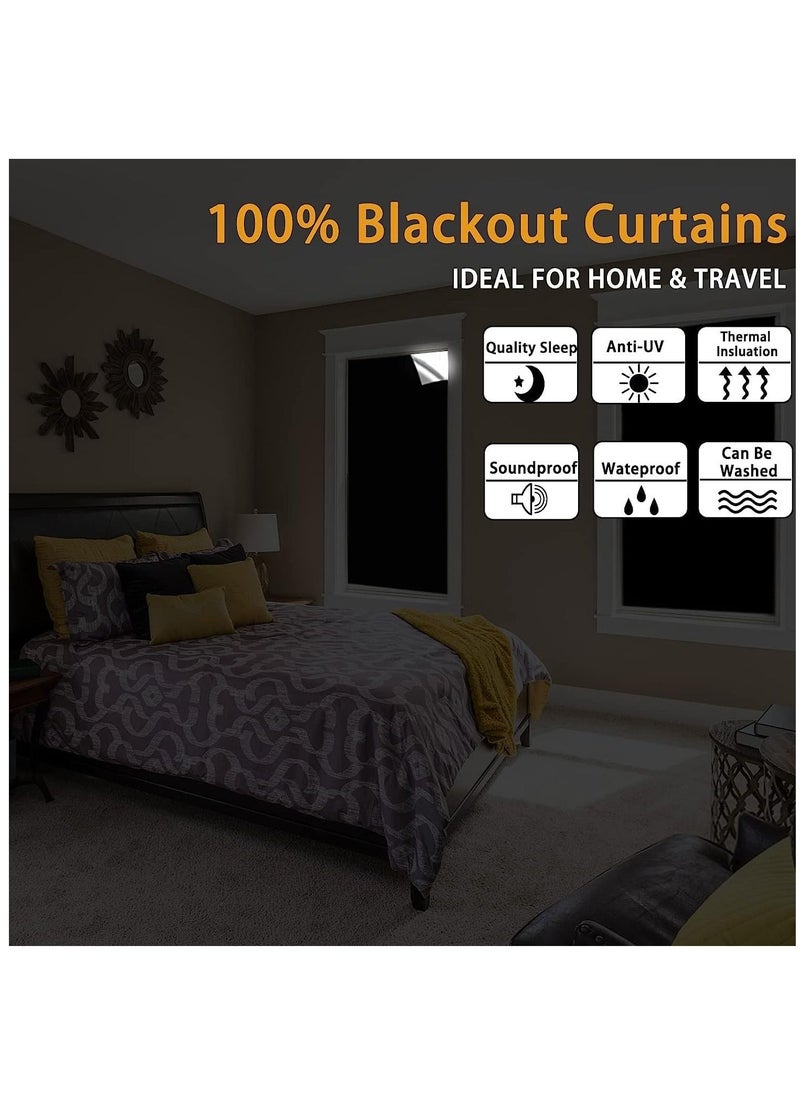 KASTWAVE Blackout Blind, Portable Thermal Insulated Blackout Blinds Stick On Window No Drill, Blackout Material Blinds Blackout Curtains for Bedroom Nursery Loft Travel RV Car 300x145cm  - Image 2