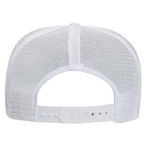 OTTO Polyester Foam Front 5 Panel High Crown Mesh Back Trucker Hat - White - Image 4