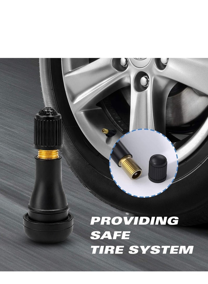 مجموعة صمامات إطارات TR414 مكونة من 4 قطع، مناسبة للسيارات والدراجات النارية والدراجات الهوائية والشاحنات، بديلة لصمامات الإطارات بدون أنابيب، مصنوعة من المطاط والنحاس، مانعة للتسرب، مقاومة للحرارة العالية، صمام هواء عالمي للعجلات مع أغطية، دعم محكم للإطارات المبللة، لإصلاح السيارات وسيارات الدفع الرباعي والمقطورات. - Image 4