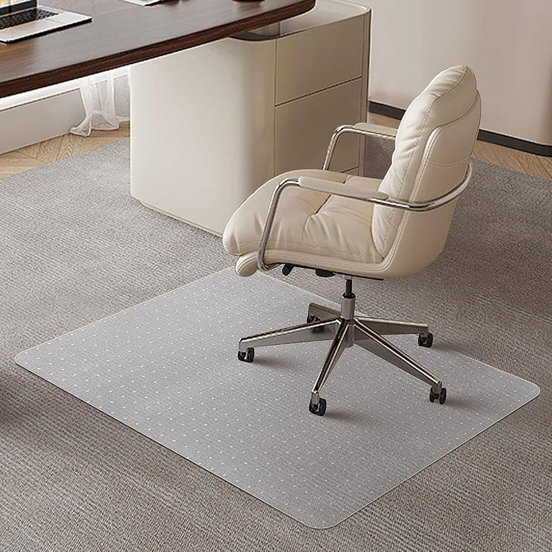 SHAREWIN Office Chair Mat for Carpeted Floors, Desk Mats 48"X30" for Rolling Desk on Low Pile Carpets, Small Computer Gaming Plastic Floor Mats for Office Chair on Carpet, Easy Glide Without Curling - Image 1