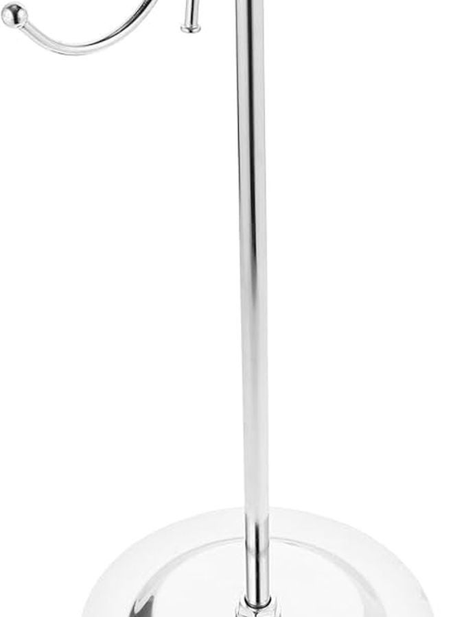Stainless Steel Towel Stand Holder with Stable Round Base Freestanding Bathroom Countertop Drying Rack - Image 2