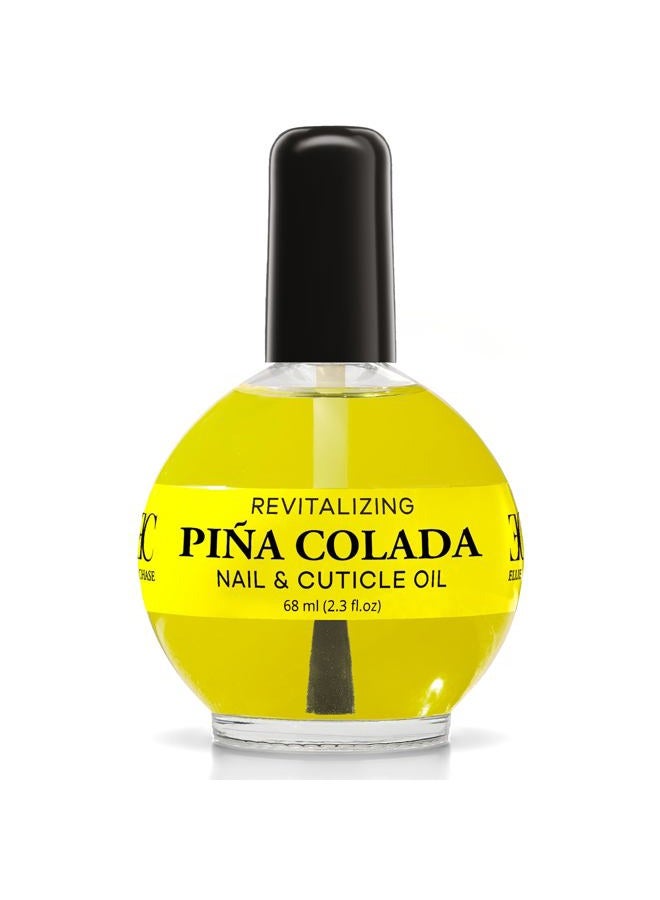 ELLIE CHASE Moisturizing Cuticle & Nail Care Oil 2.3 Fl Oz - Pina Colada Scented – Infused with Jojoba Oil, Aloe, Vitamin E – Nail & Cuticle Hydration, Repair, Moisturizer, Strengthener, Growth - Image 1