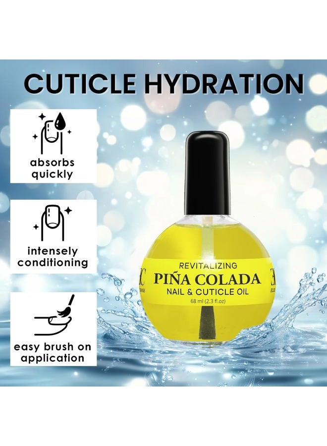 ELLIE CHASE Moisturizing Cuticle & Nail Care Oil 2.3 Fl Oz - Pina Colada Scented – Infused with Jojoba Oil, Aloe, Vitamin E – Nail & Cuticle Hydration, Repair, Moisturizer, Strengthener, Growth - Image 5