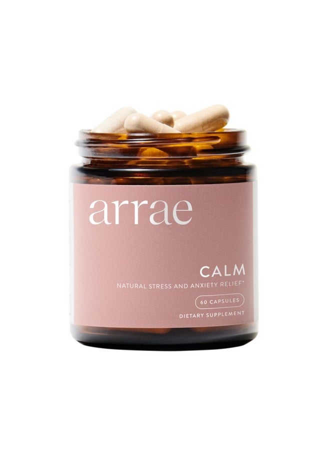 Arrae Calm Cortisol Manager - 60 Stress & Panic Relief Capsules - Mood Support Supplement w/L-Theanine, Inositol, Passionflower, & Magnesium to Help You Feel Zen - Image 1