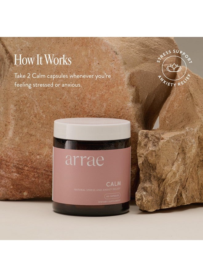 Arrae Calm Cortisol Manager - 60 Stress & Panic Relief Capsules - Mood Support Supplement w/L-Theanine, Inositol, Passionflower, & Magnesium to Help You Feel Zen - Image 2