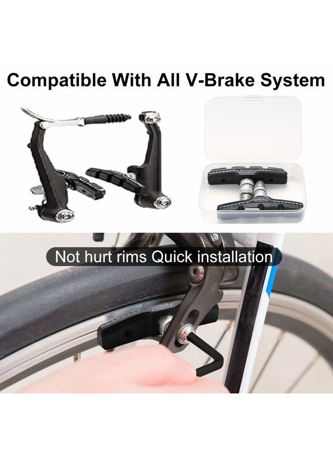 mamakoi Bike Brakes Pads Set, Brakes Kit, Road Mountain Cycle Bicycle Rubber Universal V-Brake Blocks Shoes With Hex Nut Tools And Shims, No Noise No Skid, 70mm, Fits Most Bikes Mtb City Folding Bike Pads - Image 5
