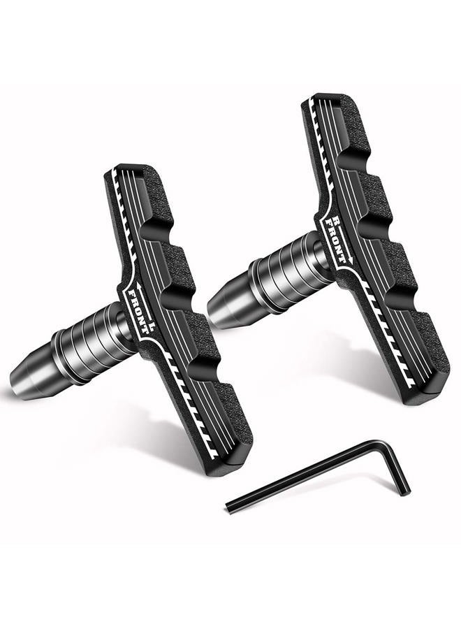 mamakoi Bike Brakes Pads Set, Brakes Kit, Road Mountain Cycle Bicycle Rubber Universal V-Brake Blocks Shoes With Hex Nut Tools And Shims, No Noise No Skid, 70mm, Fits Most Bikes Mtb City Folding Bike Pads - Image 1