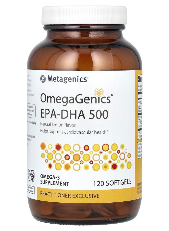 Metagenics - OmegaGenics EPA-DHA 500 Natural Lemon 120 Softgels - Image 1