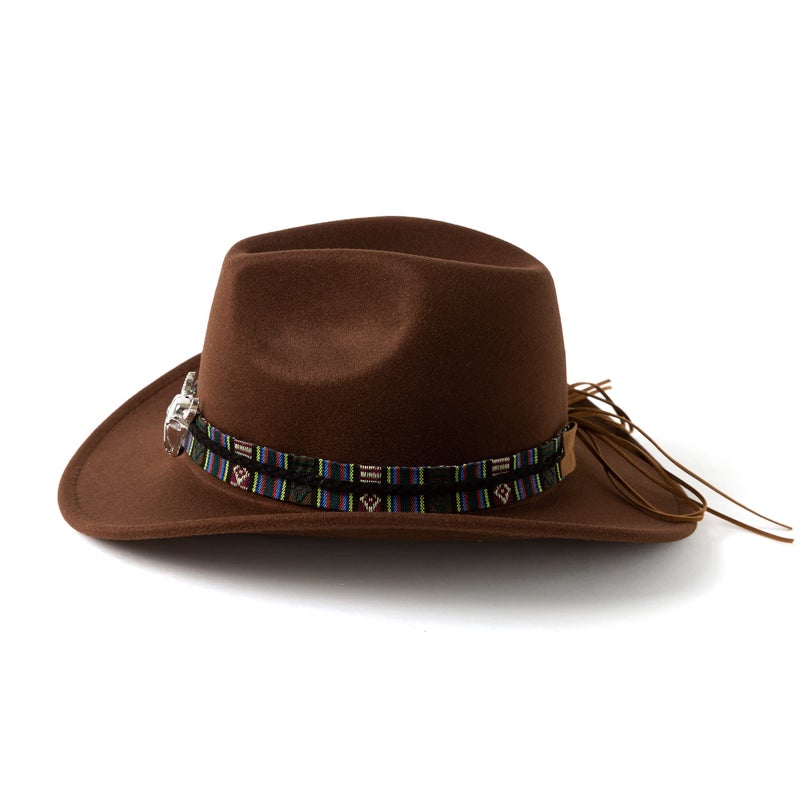 Gossifan Classic Womens Western Cowboy Cowgirl Hats with Wide Belt Z-Coffee - Image 3