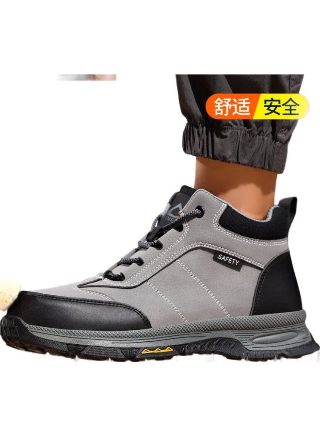 Jingtu أحذية أمان عالية للرجال مع كعب فولاذي، مقاومة للثقب ومقاومة للاحتكاك، أحذية عمل أمان E3108F-J 42 - Image 1