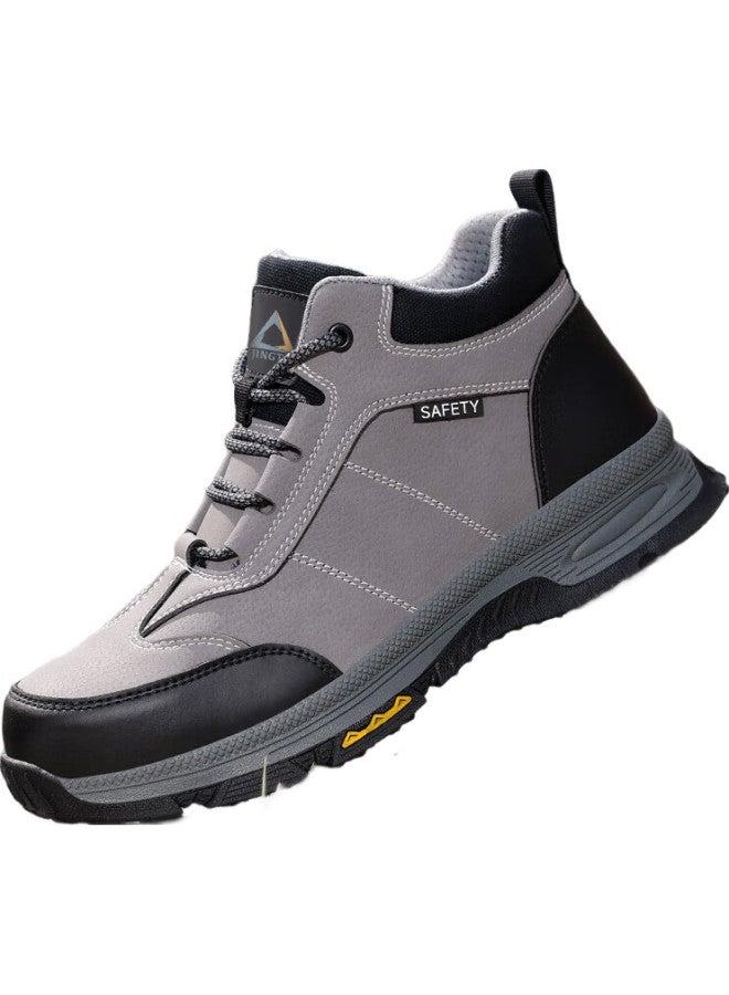 Jingtu أحذية أمان عالية للرجال مع كعب فولاذي، مقاومة للثقب ومقاومة للاحتكاك، أحذية عمل أمان E3108F-J 42 - Image 2