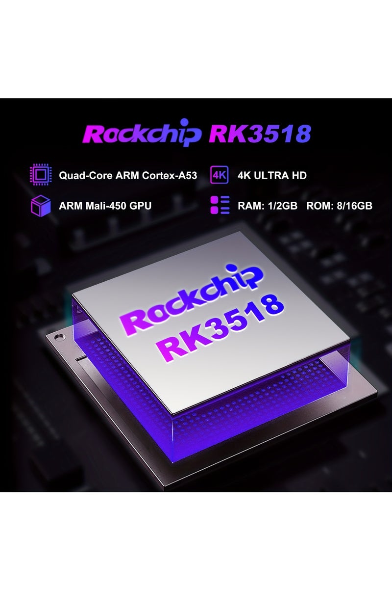 اتش 96 ماكس Android 14.0 TV Stick ATV، 2 جيجابايت + 16 جيجابايت RK3518 جهاز تلفزيون ذكي صغير مشغل وسائط متدفق مع WiFi6 رباعي النواة و2.4G/5G و5.4 لاسلكي، بث 4K@60fps، إخراج HDTV، مشغل منزلي ذكي بالتحكم الصوتي - Image 3