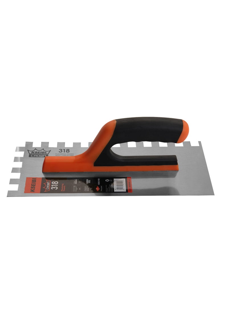 KSEIBI Crown Plastering Trowel/Progrip with Teeth, High Quality Tool Steel, Completely Flat Blade with Eased Edge, Surface Polishing Knife, Plastering Surface is Smooth, Plastering Tool, Construction Work.  - Image 1