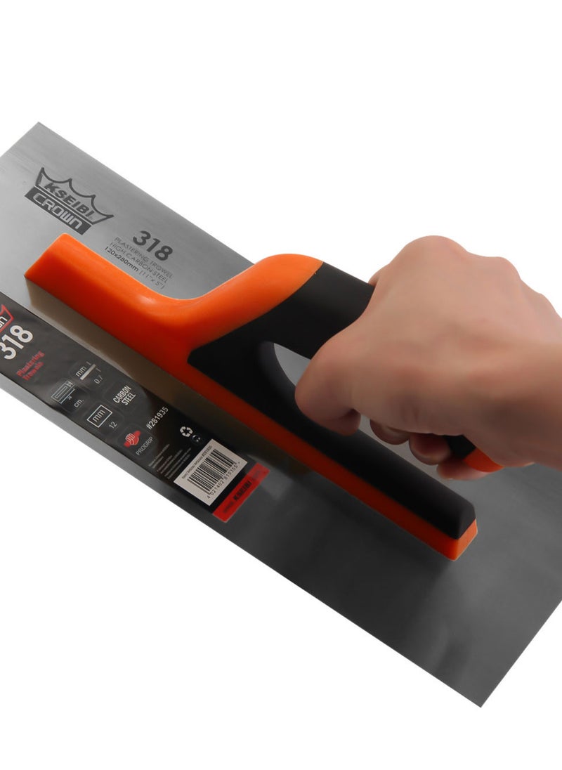 KSEIBI Crown Plastering Trowel/Progrip with Teeth, High Quality Tool Steel, Completely Flat Blade with Eased Edge, Surface Polishing Knife, Plastering Surface is Smooth, Plastering Tool, Construction Work.  - Image 3