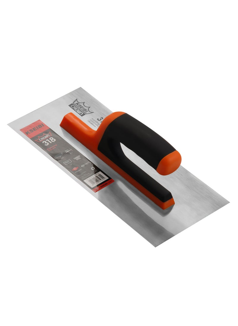 KSEIBI Crown Plastering Trowel/Progrip with Teeth, High Quality Tool Steel, Completely Flat Blade with Eased Edge, Surface Polishing Knife, Plastering Surface is Smooth, Plastering Tool, Construction Work.  - Image 4