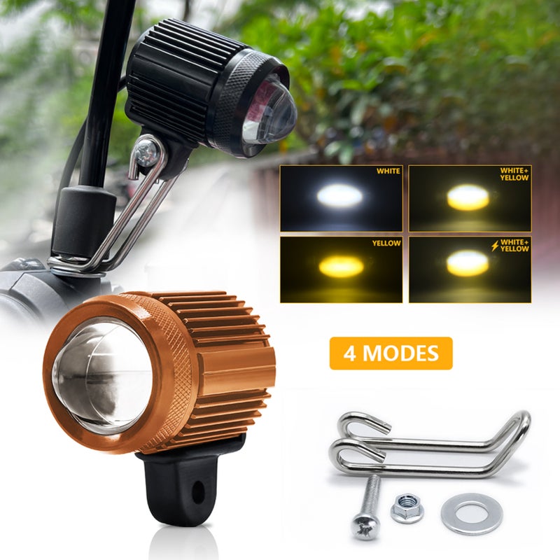 Motorcycle Driving Light: 1 Pc Gold Die-Casting Aluminum Shell - 4 Light Mode IP67 Waterproof Motorcycle Spot Light for Motorcycle, SUV, Outdoor Field & Garden Lighting - Image 5