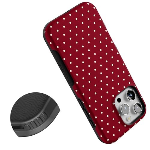Casely iPhone 16 Pro Case | On the Dot | Maroon Polka Dot | Bold Protective Design | MagSafe Compatible Design - Image 4