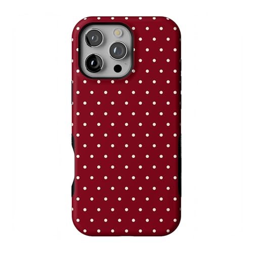 Casely iPhone 16 Pro Case | On the Dot | Maroon Polka Dot | Bold Protective Design | MagSafe Compatible Design - Image 1