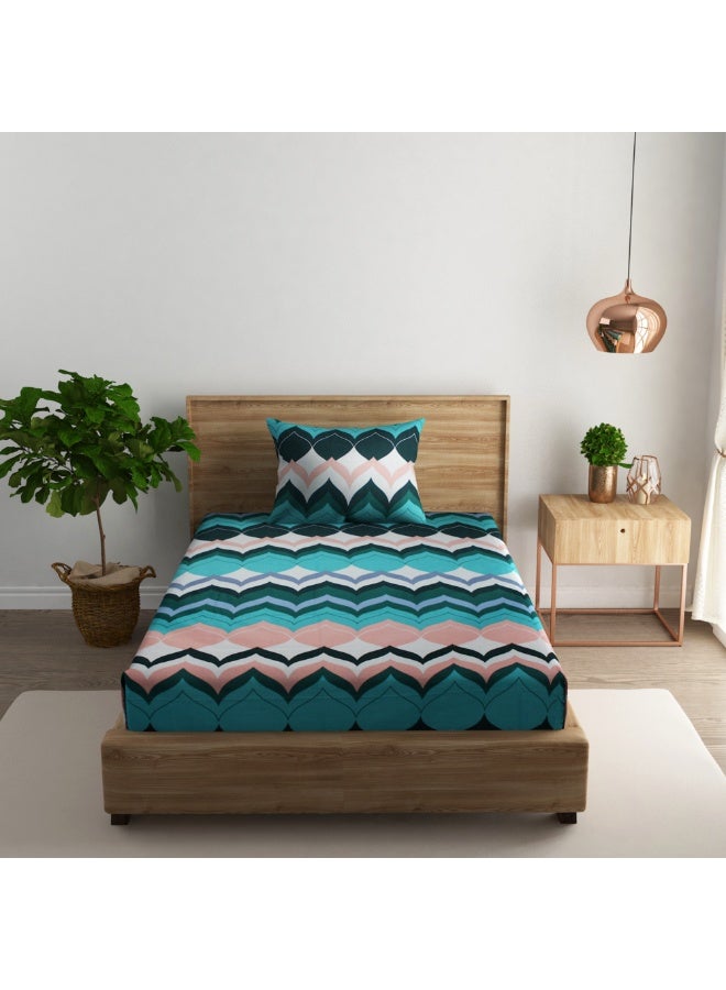 RISHAHOME 2-Piece 180 TC Printed Cotton Bedsheet Set Single Size – Premium Soft Cotton Bedding with 1 pillow case - Image 2