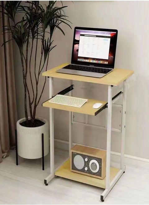 Portable Standing Desk Small Desk For Small Spaces Laptop Computer Desk With Layer Storage Rack for Home Office 60 x 40 x 75 Centimeter
