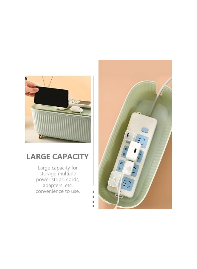 promassCable Management Box, Durable Power Strips Chargers Protectors Wire Box, Insulated Plastic Cable Organizer Box with Lids, Power Strip Holder for Living Room, Bedside, Office Desk - Image 2