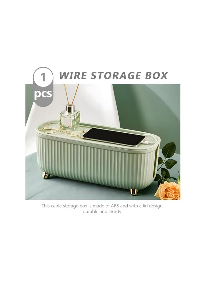 promassCable Management Box, Durable Power Strips Chargers Protectors Wire Box, Insulated Plastic Cable Organizer Box with Lids, Power Strip Holder for Living Room, Bedside, Office Desk - Image 3