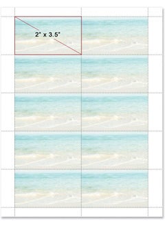 PaperDirect Seashore Scene Business Cards 65 Lb Cover Stock 2 X 3 1/2 Pack Of 500  - Image 1
