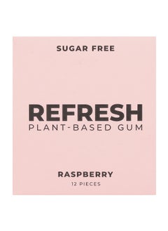 Refresh Gum, Plant-Based Gum, Raspberry, 12 Pieces
