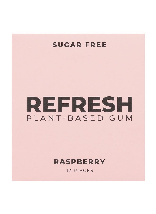 Refresh Gum - Refresh Gum, Plant-Based Gum, Raspberry, 12 Pieces - Image 1