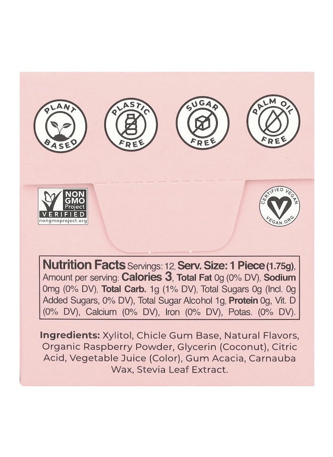 Refresh Gum - Refresh Gum, Plant-Based Gum, Raspberry, 12 Pieces - Image 1