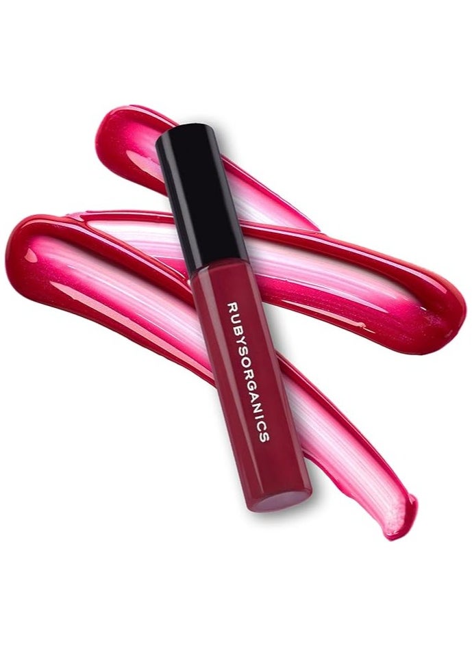 Ruby's Organics Ruby's Organics Lip Gloss for Women, Lip Balm for Girls, Hydrating, Non Sticky & Non Drying Formula, Long Lasting, Natural Organic Lip Makeup, Paraben Free -Sangria, 6.5ml  - Image 1