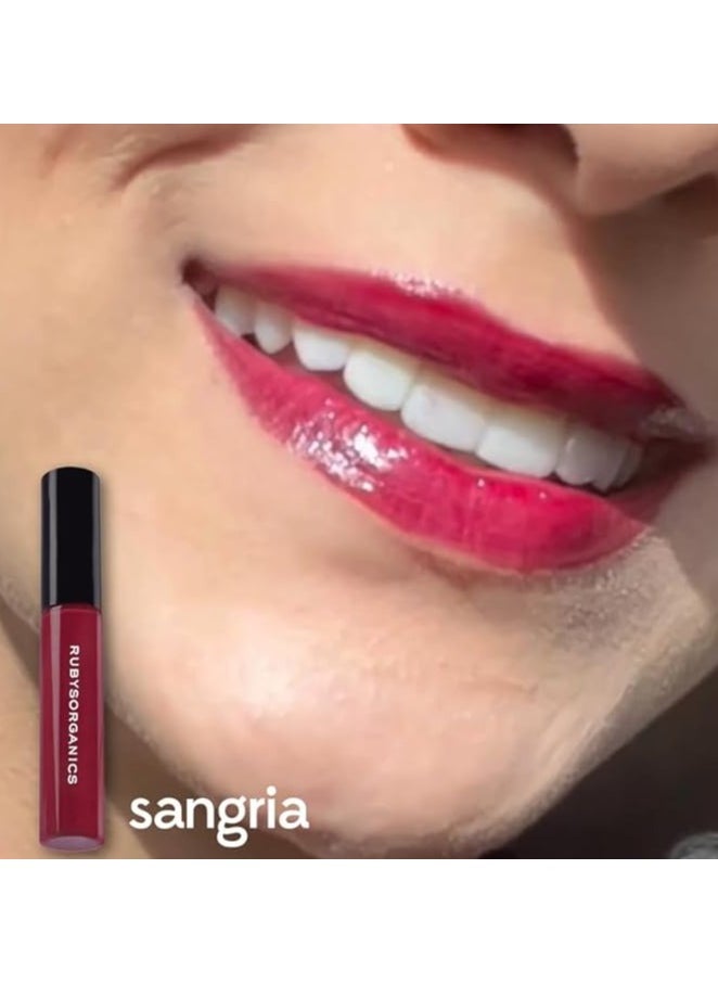 Ruby's Organics Ruby's Organics Lip Gloss for Women, Lip Balm for Girls, Hydrating, Non Sticky & Non Drying Formula, Long Lasting, Natural Organic Lip Makeup, Paraben Free -Sangria, 6.5ml  - Image 4