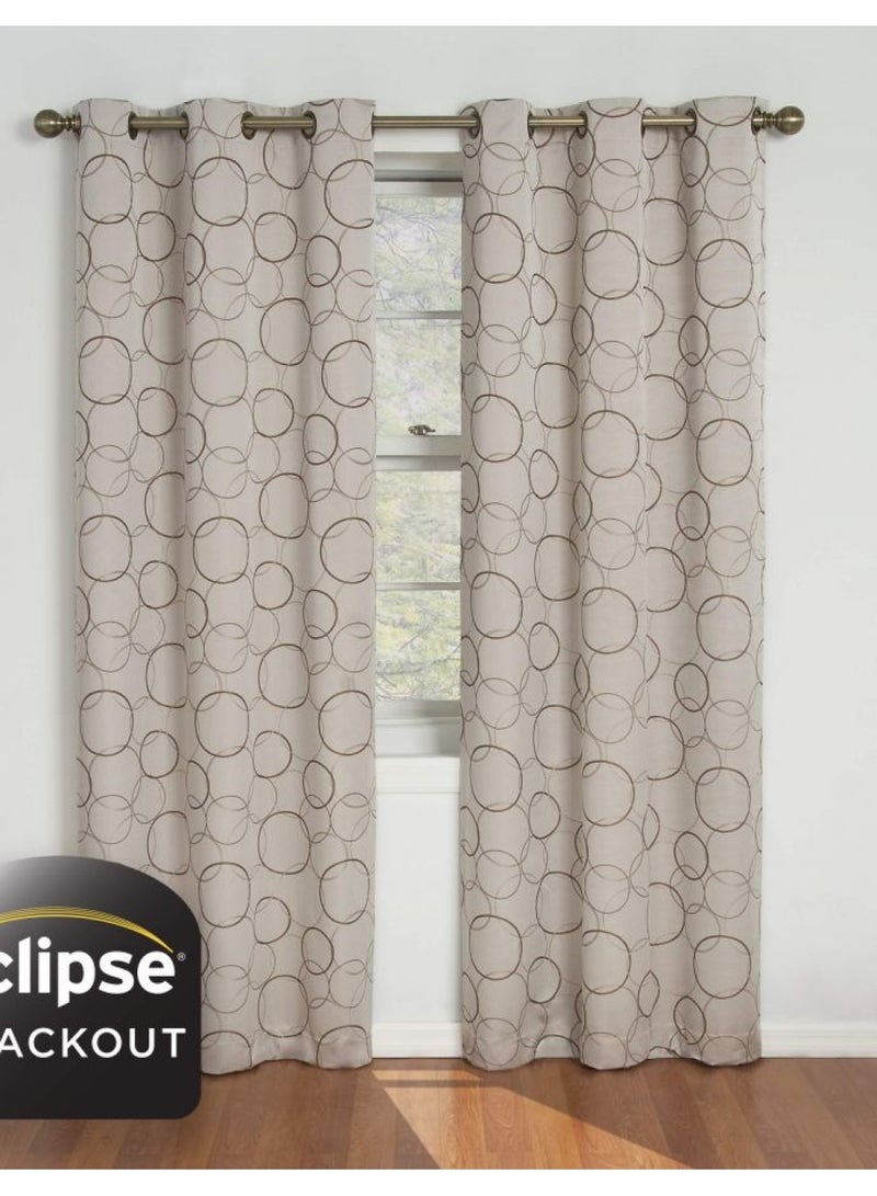 ECLIPSE Meridian Modern Blackout Thermal Grommet Window Curtain for Bedroom or Living Room (1 Panel), 42 in x 84 in, Linen - Image 2