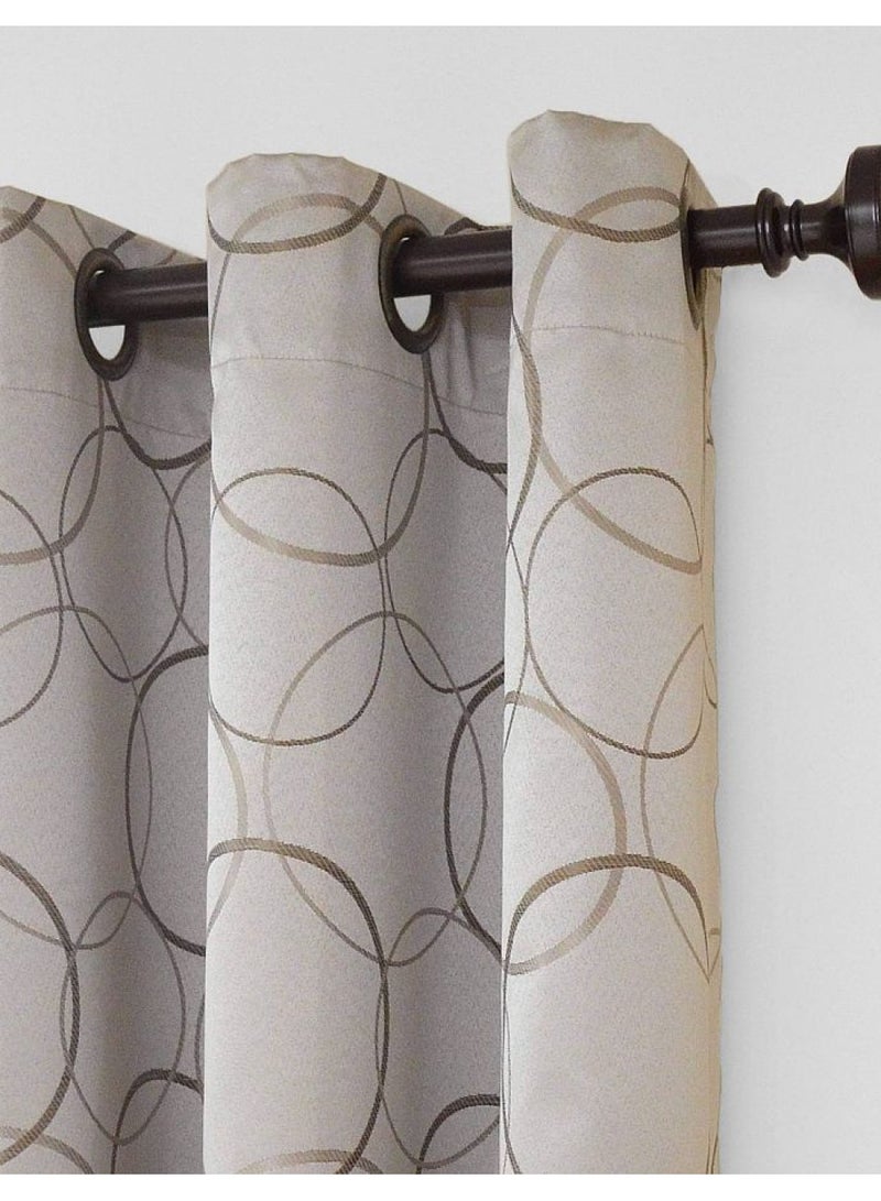 ECLIPSE Meridian Modern Blackout Thermal Grommet Window Curtain for Bedroom or Living Room (1 Panel), 42 in x 84 in, Linen - Image 3