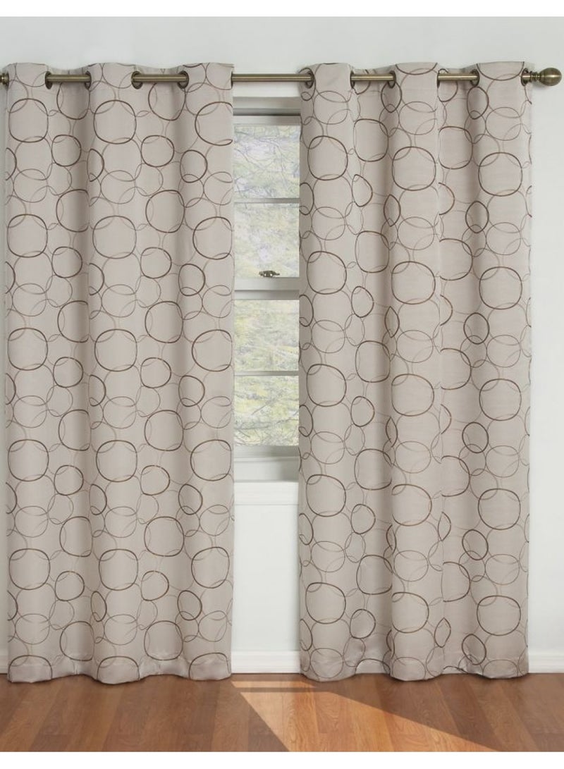 ECLIPSE Meridian Modern Blackout Thermal Grommet Window Curtain for Bedroom or Living Room (1 Panel), 42 in x 84 in, Linen - Image 1