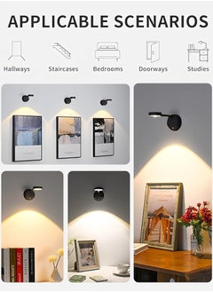 DAREU Spotlight Battery Operated, Motion Sensor Picture Light LED Cat-Eye Bulb Wall Sconce, Stick on Display Accent Lighting Dimmable 360° Rotation Rechargeable for Paintings (Black, 1Pack)  - Image 2