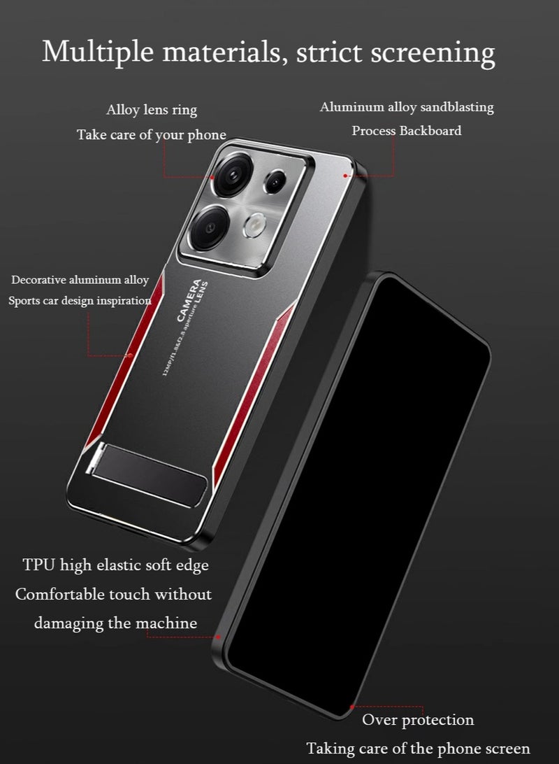 إكس ليفيل Redmi Note13Pro حالة الهاتف المحمول ، الهاتف المحمول حالة الدعم المعدني ، 3 أنواع من وضع الدعم ، الصف العسكرية إسقاط الحماية ، ودعم الشحن اللاسلكي ، سامسونج الغطاء الخلفي ، مع دعم براءات الاختراع ، ال - Image 3