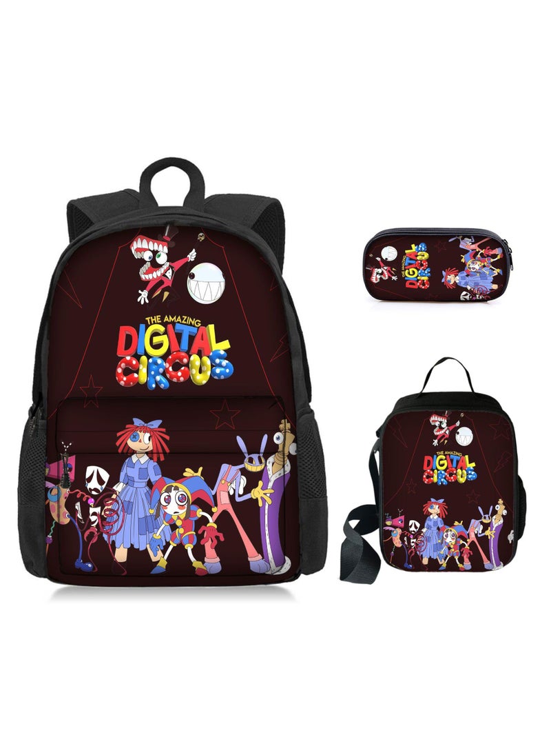 general 3 Pcs Anime The Amazing Digital Circus Backpack Set School Bag - Image 1