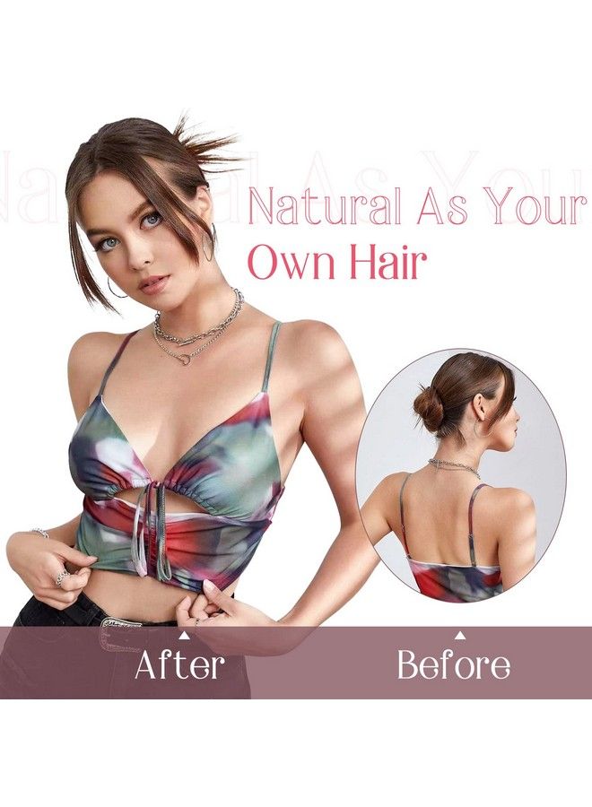 HOOJIH Hair Bun Hair Piece Hair Bun Booster Extensions Feather Bun Messy Bun Wrap Ponytail Extension Sleek Bun Y2K Spiky Bun For Women Everyday Use Black Brown  - Image 3
