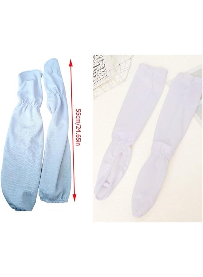 ShineZone 2 Pair Sun Gloves,Non Slip Fingerless Cooling Arm Sleeves Covers, for Women Driving,Biking, Summer Outdoor Cycling - Image 5