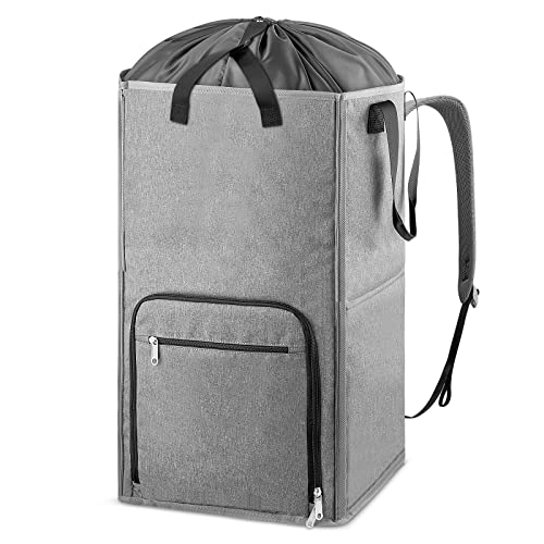 Bukere Laundry Backpack Bag, Bukere Extra Large 2 in 1 Laundry Hamper Basket for College Students Dorm Essentials, Adjustable Shoulder Straps, Freestanding Laundry Bag for Apartment, Laundromat, Travel - Image 1