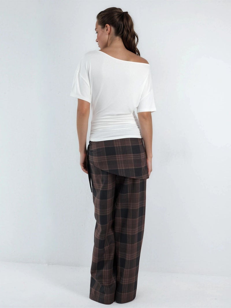 HICCUP Asymmetrical Neck Soft Viscose Knit Top - Image 3