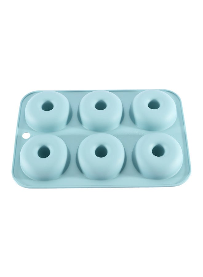 6 Donut Cake Mold Silicone Baking Household Silicone Baking Tray Oven Special Food Grade-Specifications:Nordic Blue - Image 1